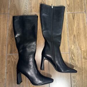 Princess Polly Sawyer Knee High Boots, Black, US 8